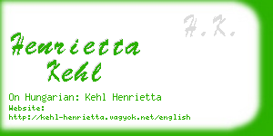 henrietta kehl business card